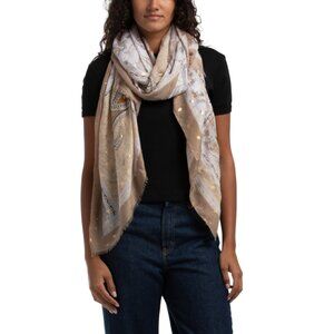 LULLA COLLECTION Beige Paisley Lightweight Printed Scarf
